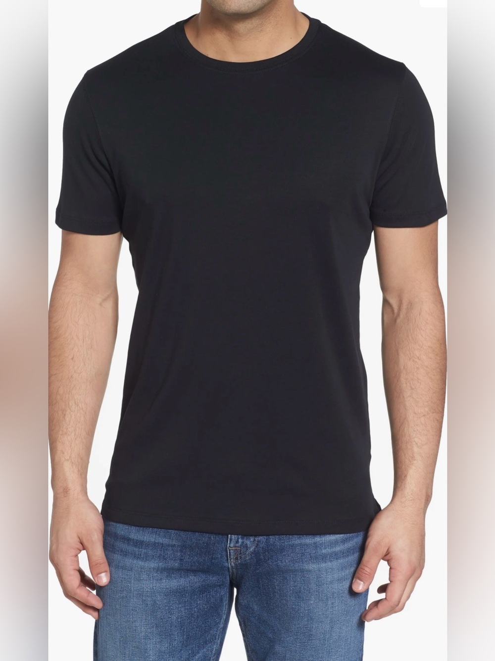 Robert Barakett Crew Neck T Shirt Men’s XL Black Pima Cotton Soft Luxury Tee